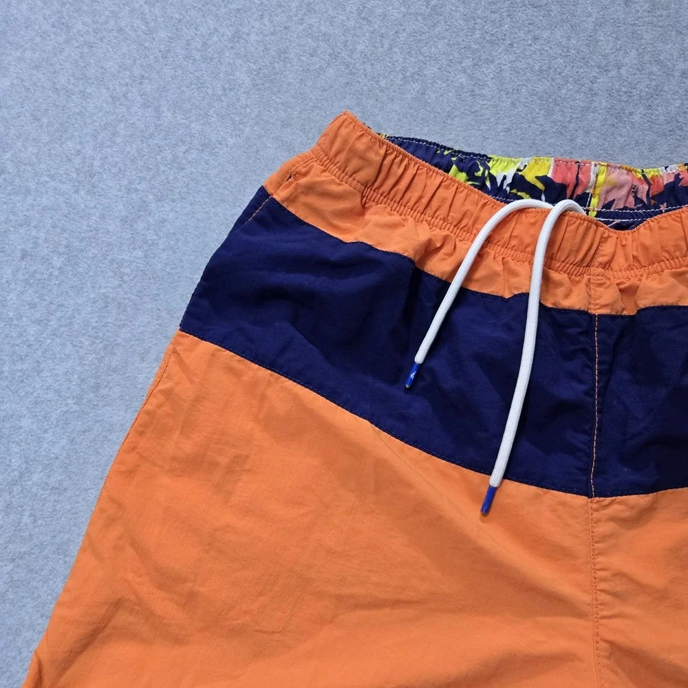 Tommy‎ Bahama Reversible Swim Shorts Mens Large Palm Print Nylon Trunks Beach